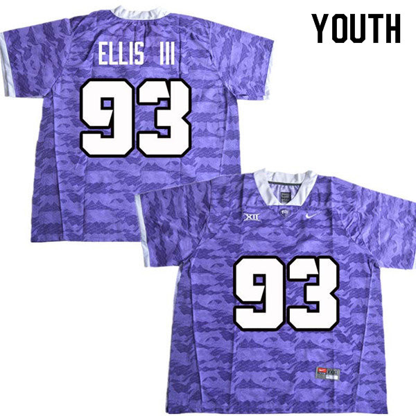 Youth #93 George Ellis III TCU Horned Frogs College Football Jerseys Sale-Purple